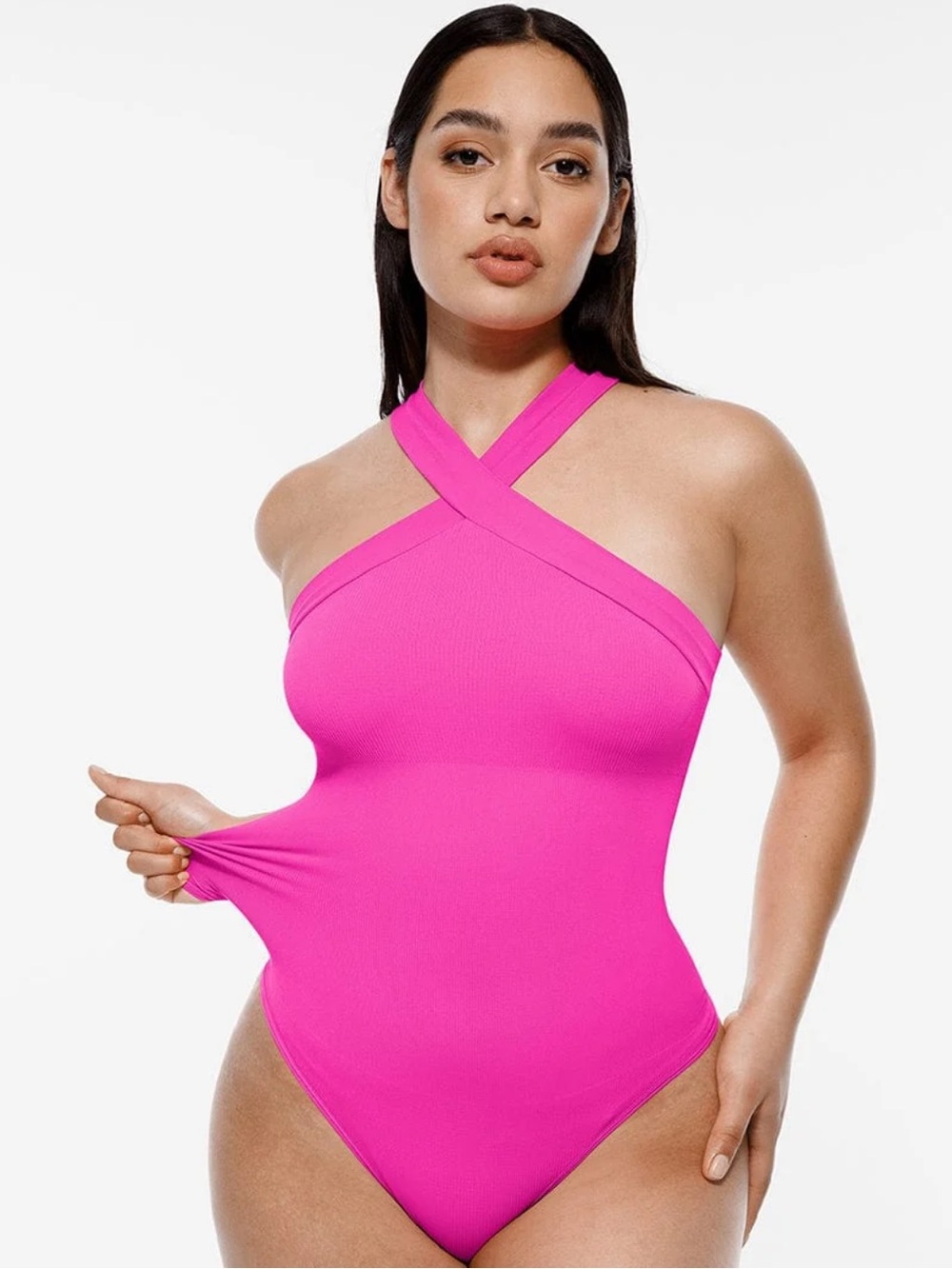 OVO Thong Halter Hot Pink Bodysuit Size XSmall/Small